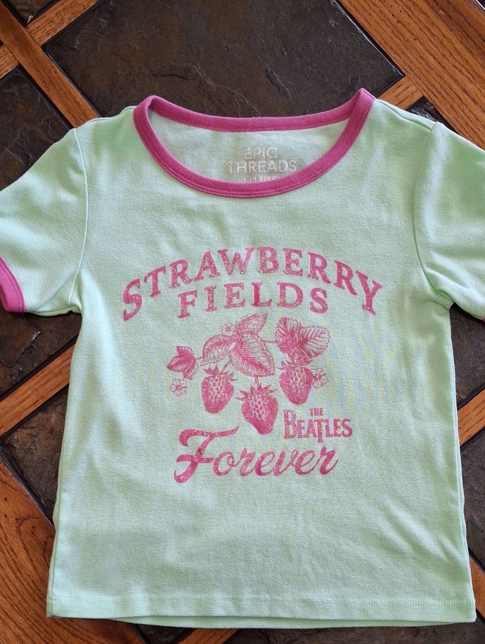 The Beatles Girl's Mint Graphic Tee
